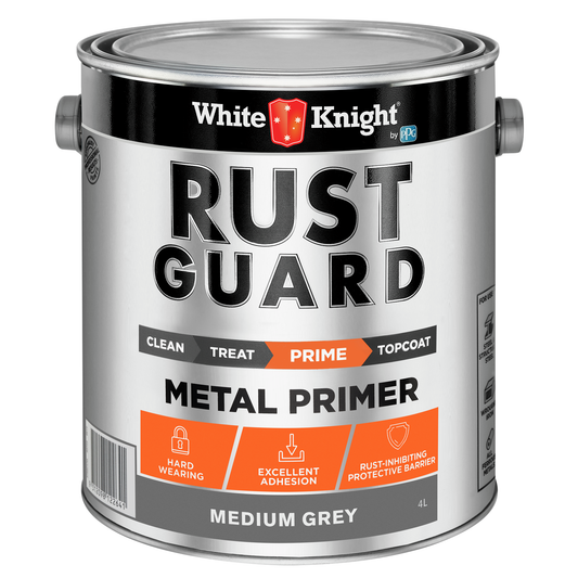 White Knight Rust Guard Metal Primer Paint - Medium Grey 4L