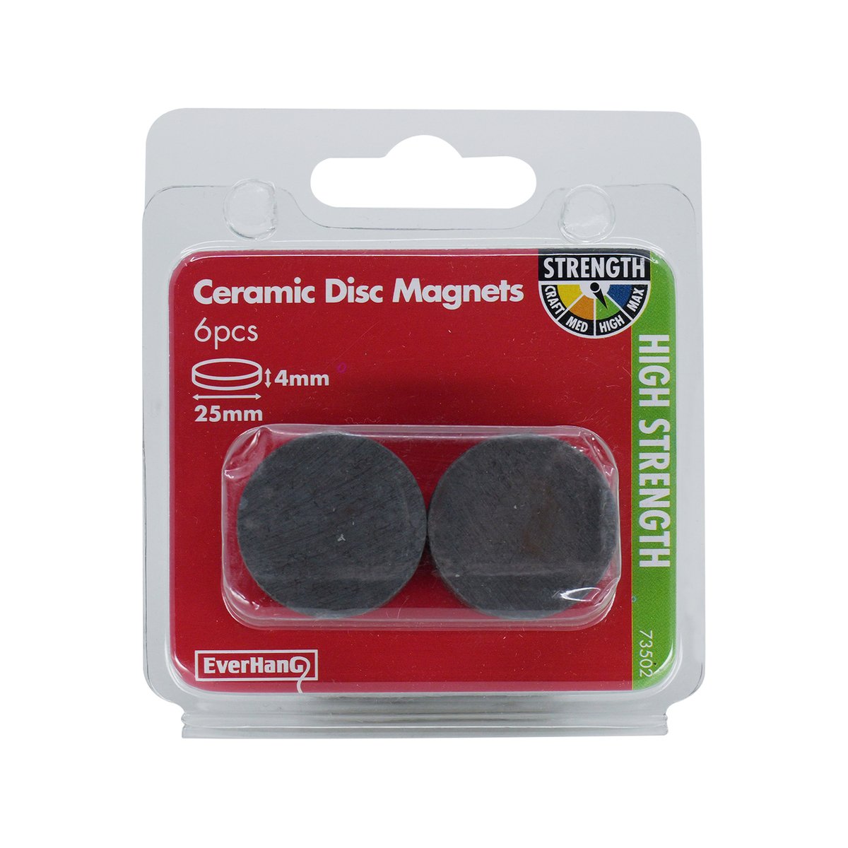 Everhang 25mm Ceramic Disc Magnet 6 Pack - Lightweight - Strong - Versatile