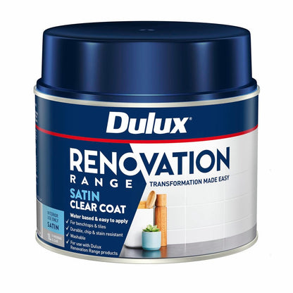 Dulux Renovation Range Clear Coat Satin - 1L - Satin Clear - Water-Based