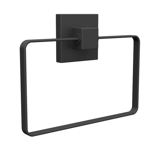 Fusion Loc Suction Bathroom Towel Ring - 13kg - Matte Black - 180 x 140 x 35mm