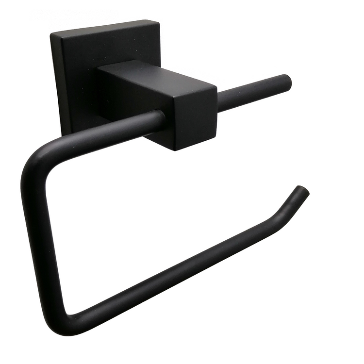 Barelli Piazza Matte Black Toilet Roll Holder Black