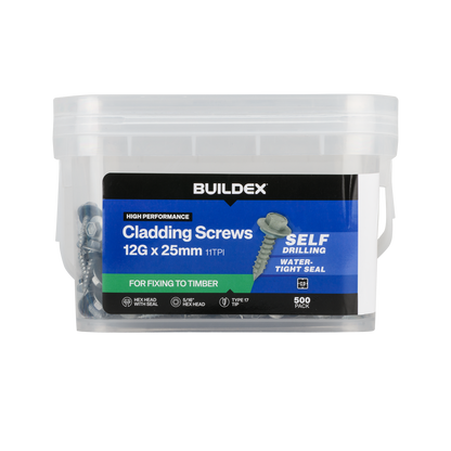 Buildex Cladding Screws - 12g x 25mm - 500 Pack
