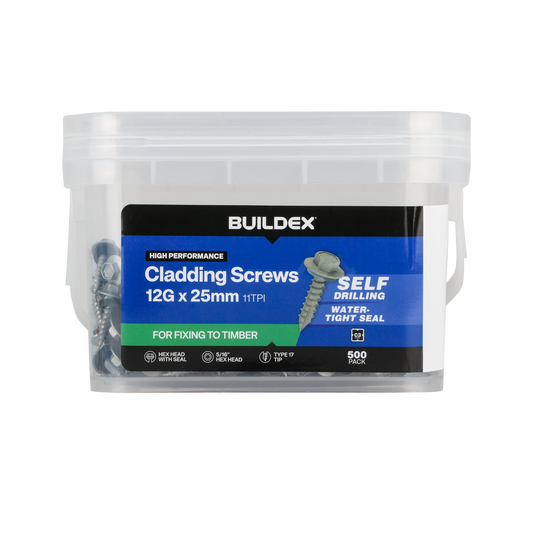 Buildex Cladding Screws - 12g x 25mm - 500 Pack