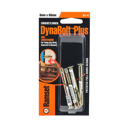 Ramset Dynabolt Plus - 6 x 60mm - 4 Pack