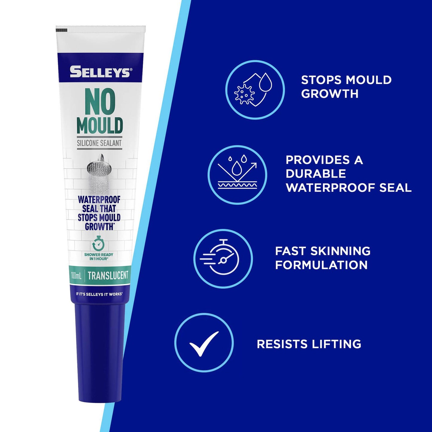 Selleys Translucent No Mould Resistant Silicone Sealant - 100ml