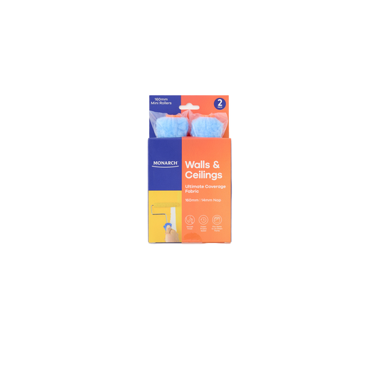 Monarch Mini Rollers - 160mm - 14mm Nap - 2 Pack - Orange