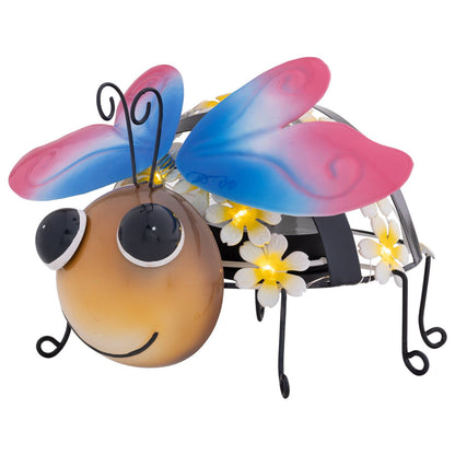 Click Solar Metal Animal Light Bee - Yellow/Pink