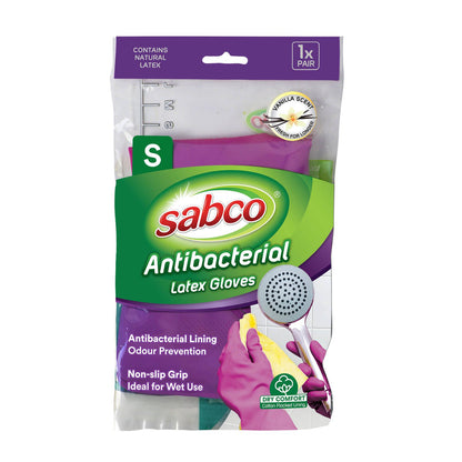 Sabco Antibacterial Latex Gloves - Small