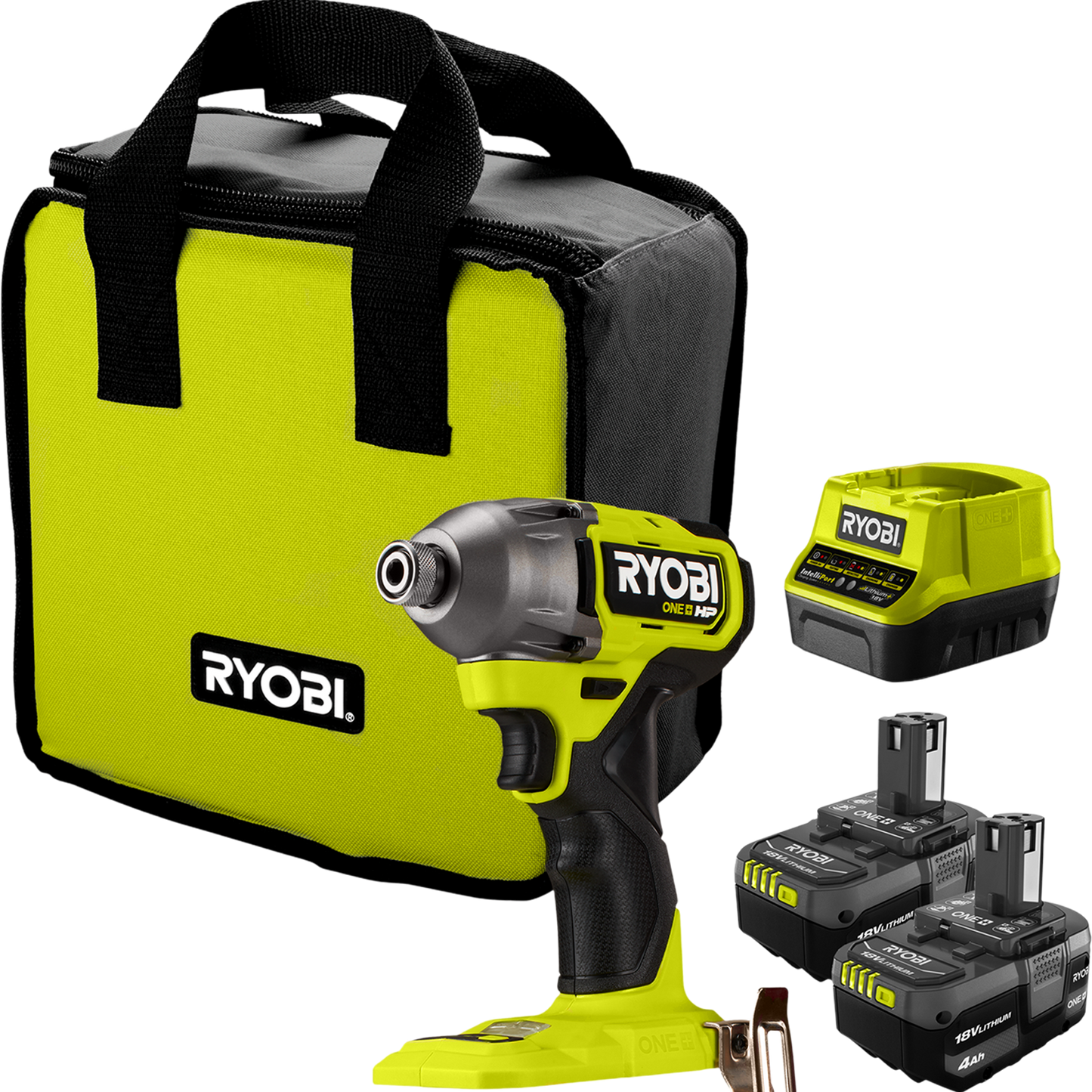 Ryobi HP Brushless Impact Driver Kit - 18V One - 300Nm - 2 x 4.0Ah