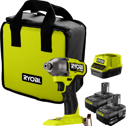 Ryobi HP Brushless Impact Driver Kit - 18V One - 300Nm - 2 x 4.0Ah