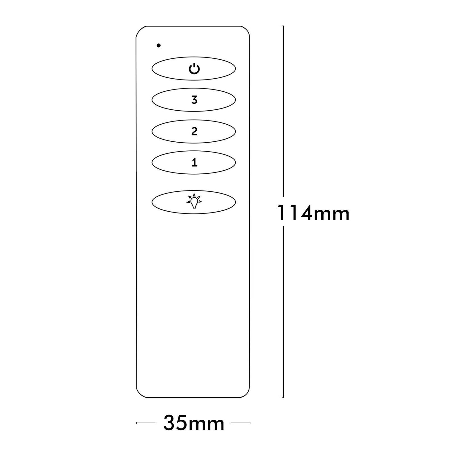 Brilliant Slimline AC Ceiling Fan Remote - 35 x 114mm - White