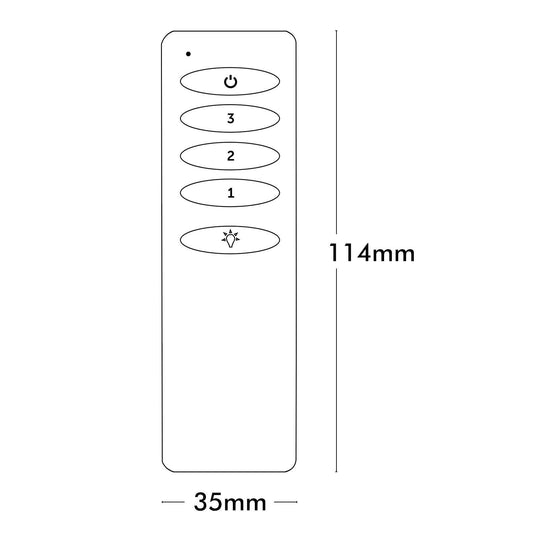 Brilliant Slimline AC Ceiling Fan Remote - 35 x 114mm - White