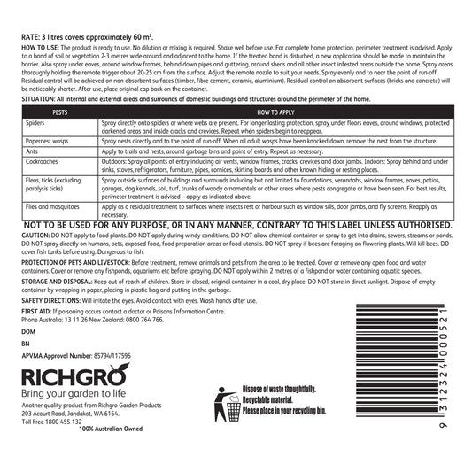 Richgro Indoor Outdoor Surface Spray 3L