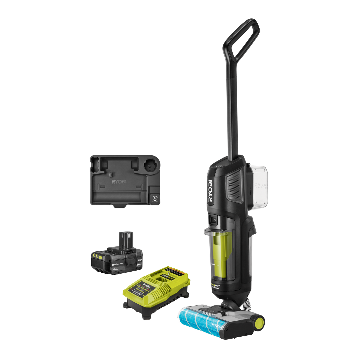 Ryobi ONE+ HP Brushless Wet and Dry Hard Floor Cleaner Kit - 4.0Ah - 260 x 360 x 711mm