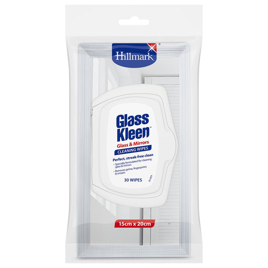 Hillmark Glass Kleen Cleaning Wipes - 30 Pack