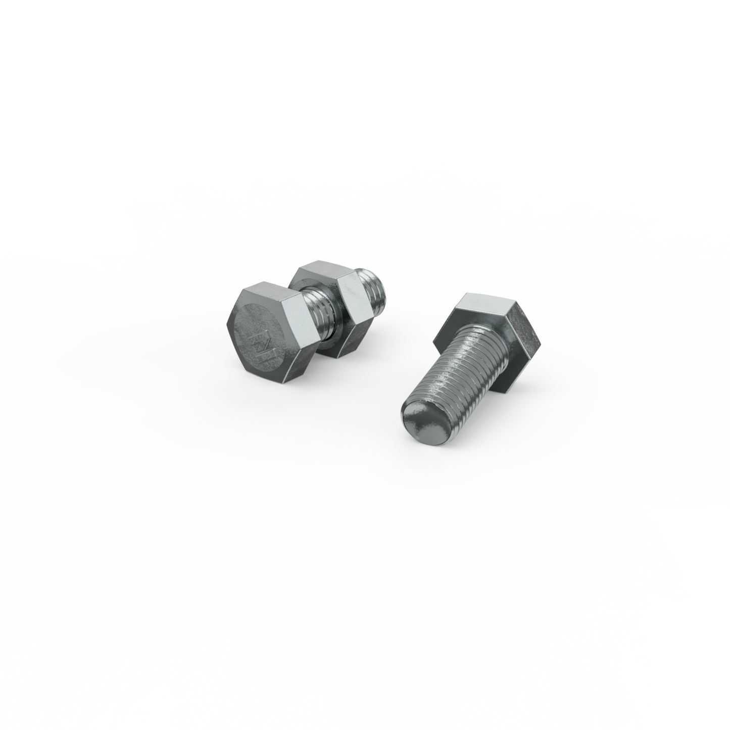 Zenith M10 x 25mm Zinc Plated Hex Head Bolts and Nuts - 2 Pack