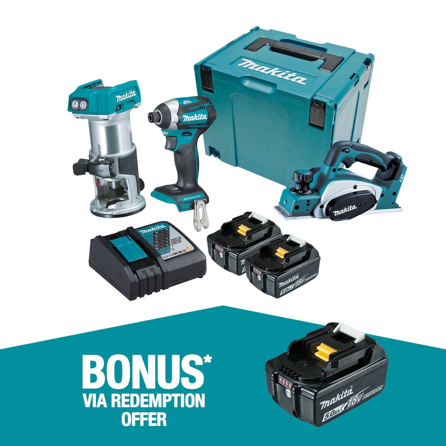 Makita Brushless Combo Kit - 3 Piece - 18V - DLX3098TJ
