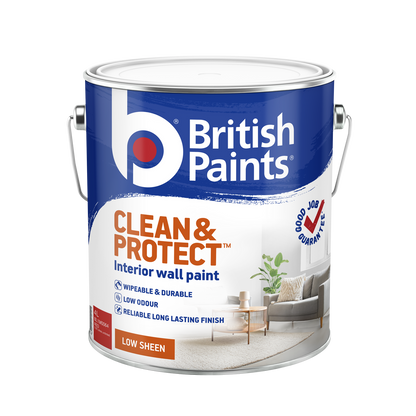 British Paints Red Low Sheen Interior Paint - 4L