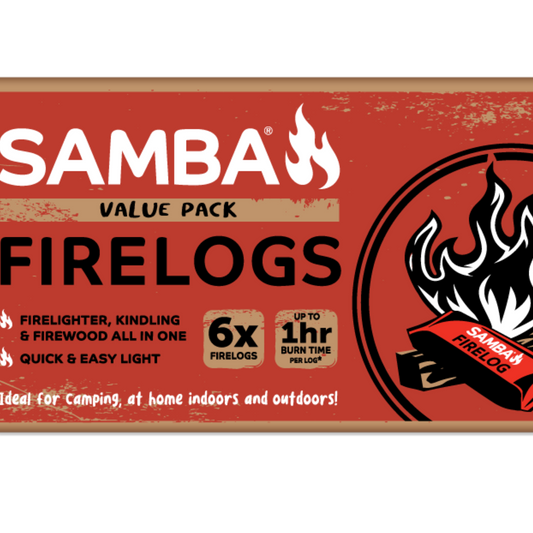 Samba Fire Log - 3 in 1 - 254 x 146 x 222mm - 6 Pack