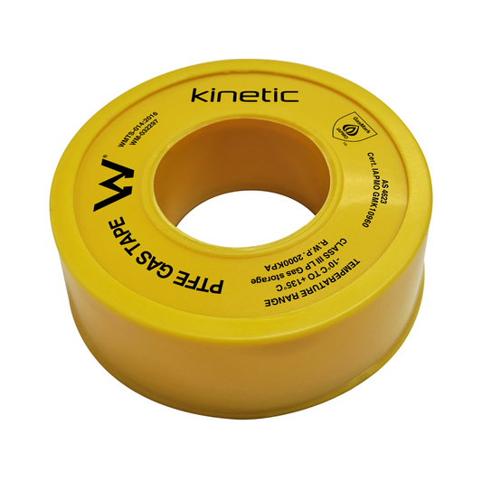 Kinetic Yellow Gas Thread Seal Tape 12mm x 10m