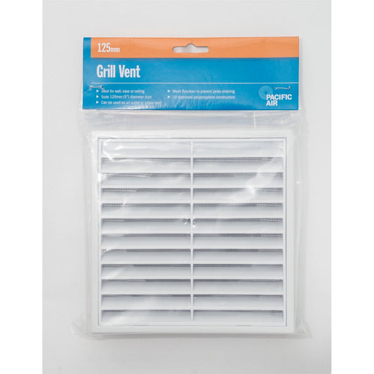 Pacific Air 125mm PVC Air Grill Vent