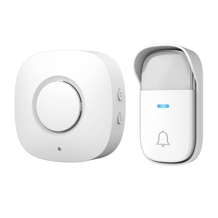 Arlec Plug in Door Chime with 150m Wireless Kinetic Push Button White