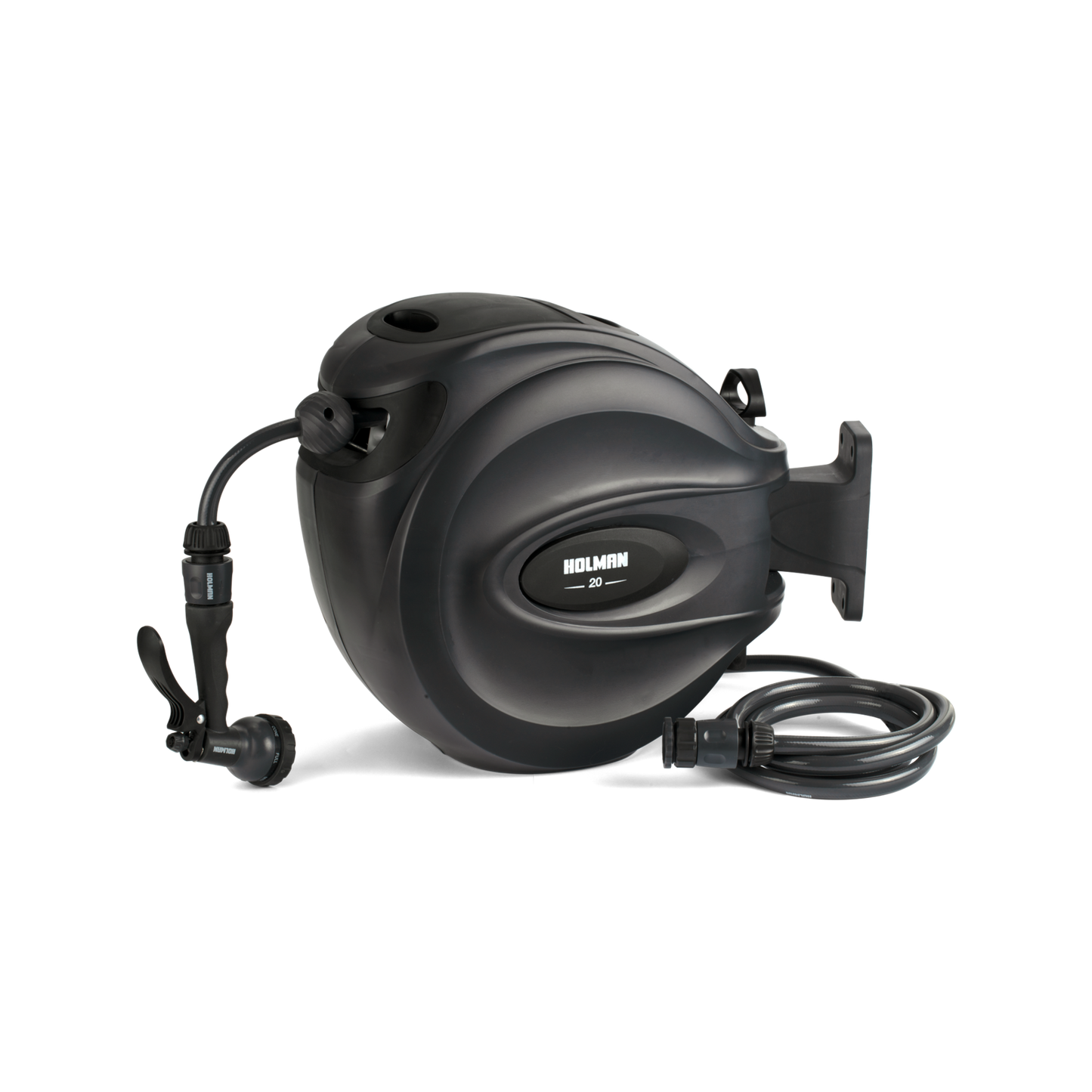 Holman Retractable Hose Reel - 20m - Charcoal