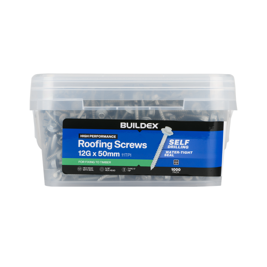 Buildex Roofing Screws - 12g x 50mm - Class 3 - 1000 Pack