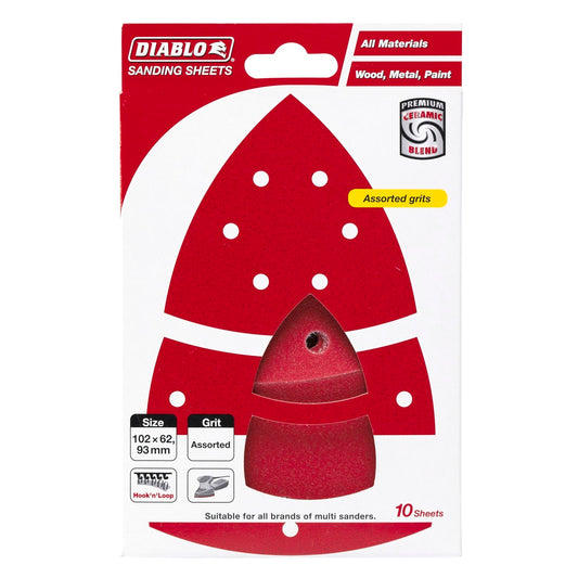 Diablo Abrasive Multi Sander Sheets - 102x62mm - 10 Pack