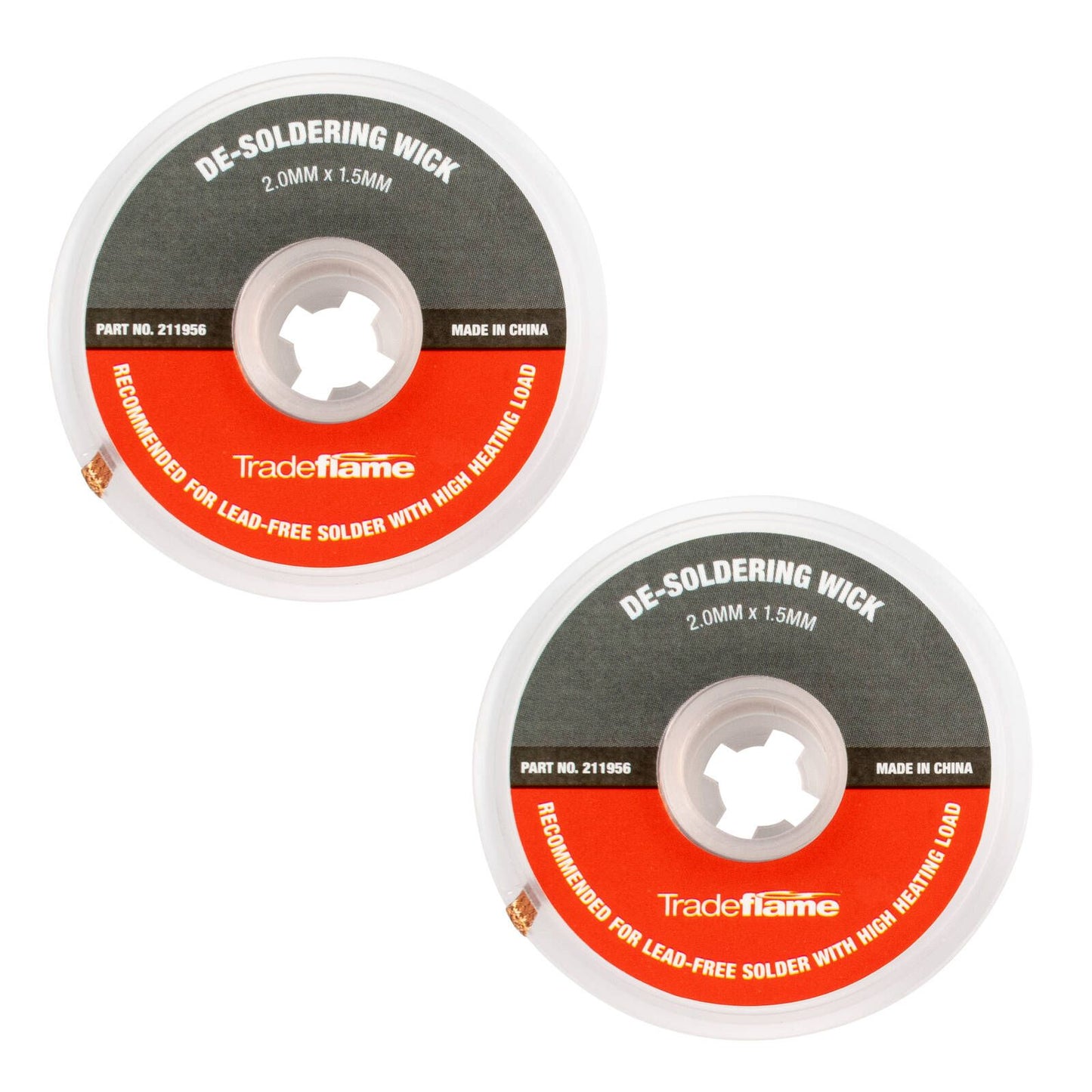 Tradeflame De-Soldering Wick - 2.0mm x 1.5m - 2 Pack
