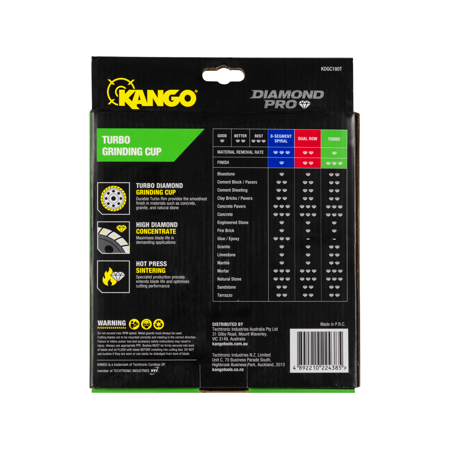 Kango Turbo Diamond Grinding Cup - 180mm