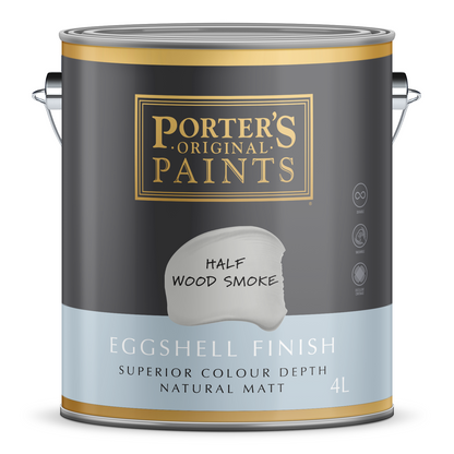 Porter's Broadwall Washable Paint - 4L - Half Wood Smoke - Eggshell