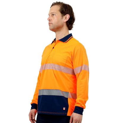 Citeco Orange Hi Vis Long Sleeve Polo - Small