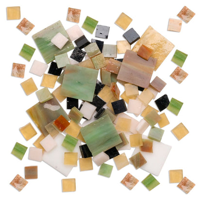 Mandala Art Mosaic Glass Tiles 500g Earth Theme 2.5cm 1cm Creative