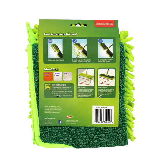 Sabco Microfibre 2 Sided Mop Sweep & Mop Refill Pad