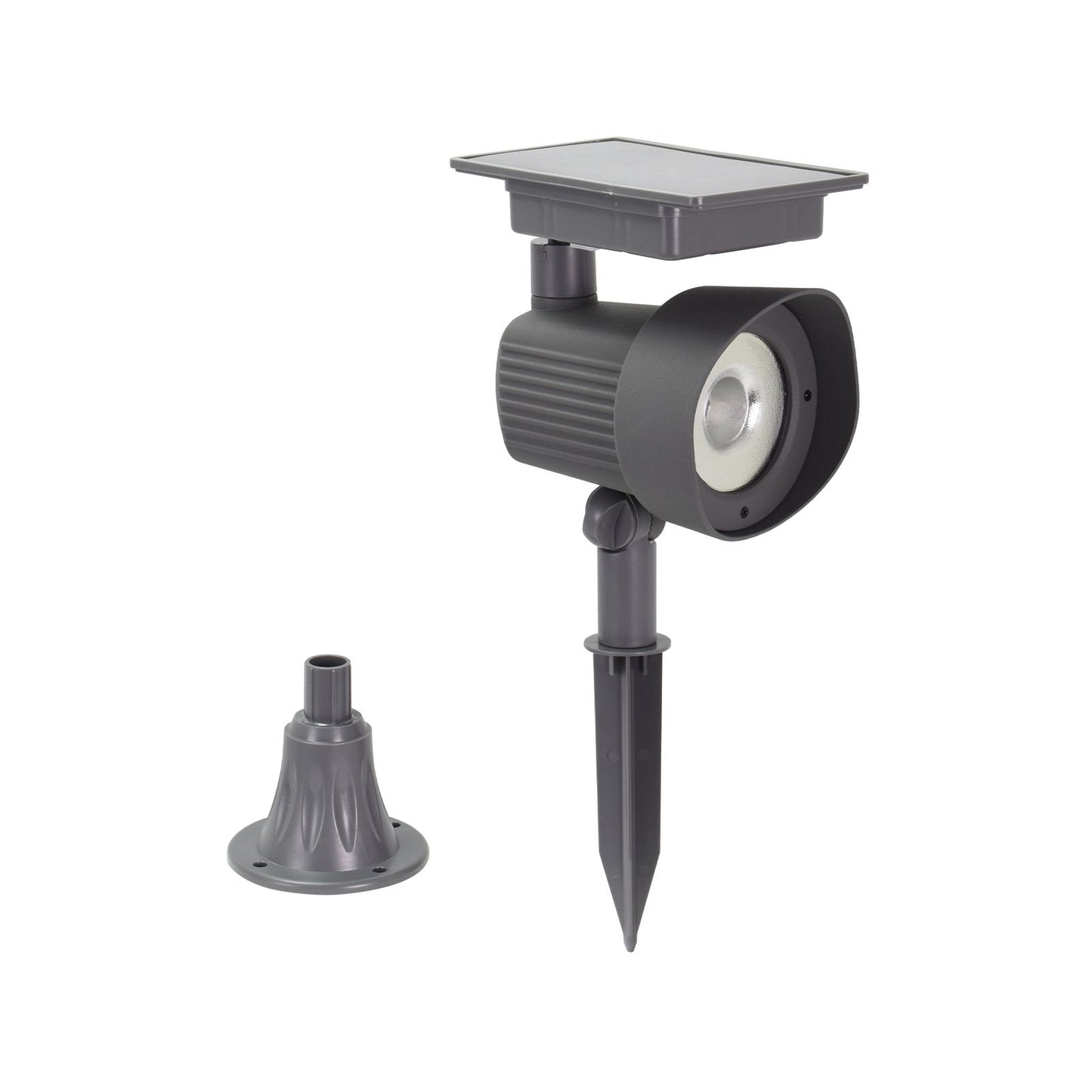 Luxzone LED Solar Spot Light - 35cm - 120 Lumens - Grey