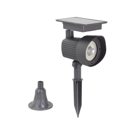 Luxzone LED Solar Spot Light - 35cm - 120 Lumens - Grey