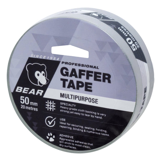 Bear 50mm x 20m Multipurpose Gaffer Tape Silver
