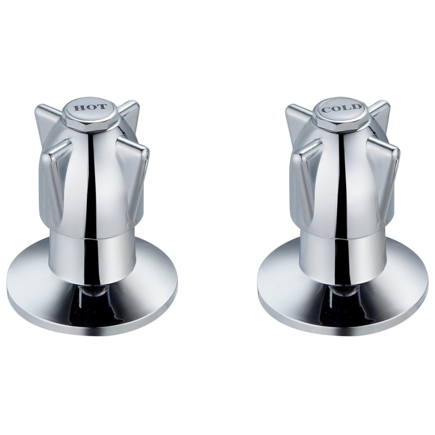 Shaw & Mason Chrome Handle Wall Top Assembly - Pair