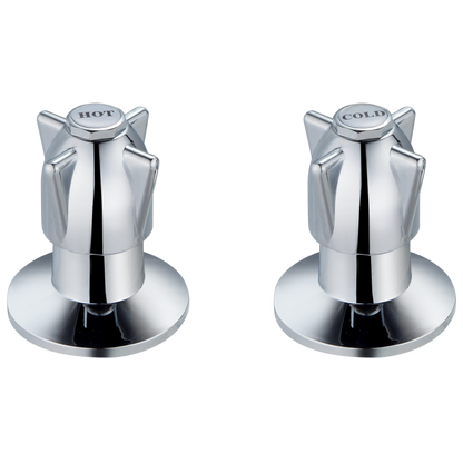 Shaw & Mason Chrome Handle Wall Top Assembly - Pair