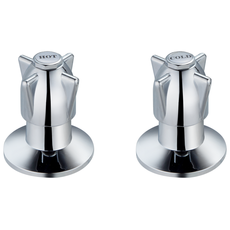 Shaw & Mason Chrome Handle Wall Top Assembly - Pair