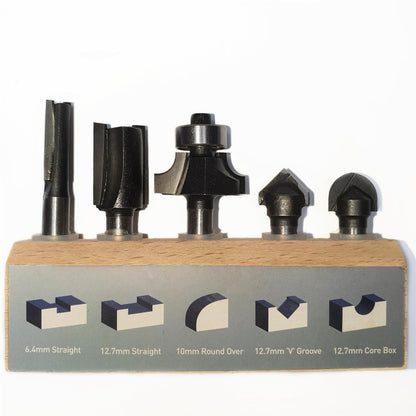 Ultra Router Bit Set - 6.4mm - 5 Piece