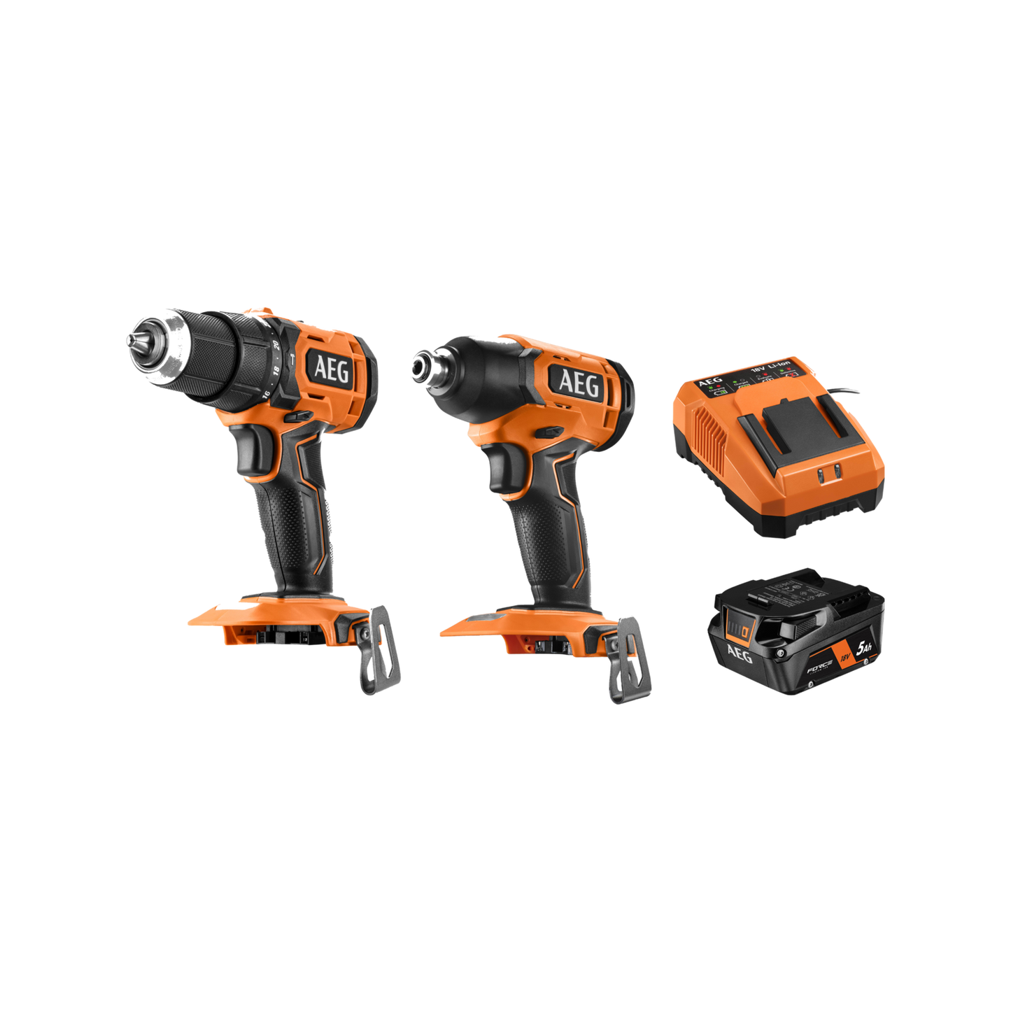 AEG Hammer Drill & Impact Driver Combo Kit - 18V - 2 Piece - 5.0Ah