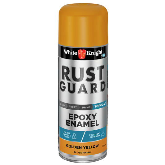 White Knight Rust Guard Epoxy Enamel Spray Paint - Golden Yellow Gloss 310g