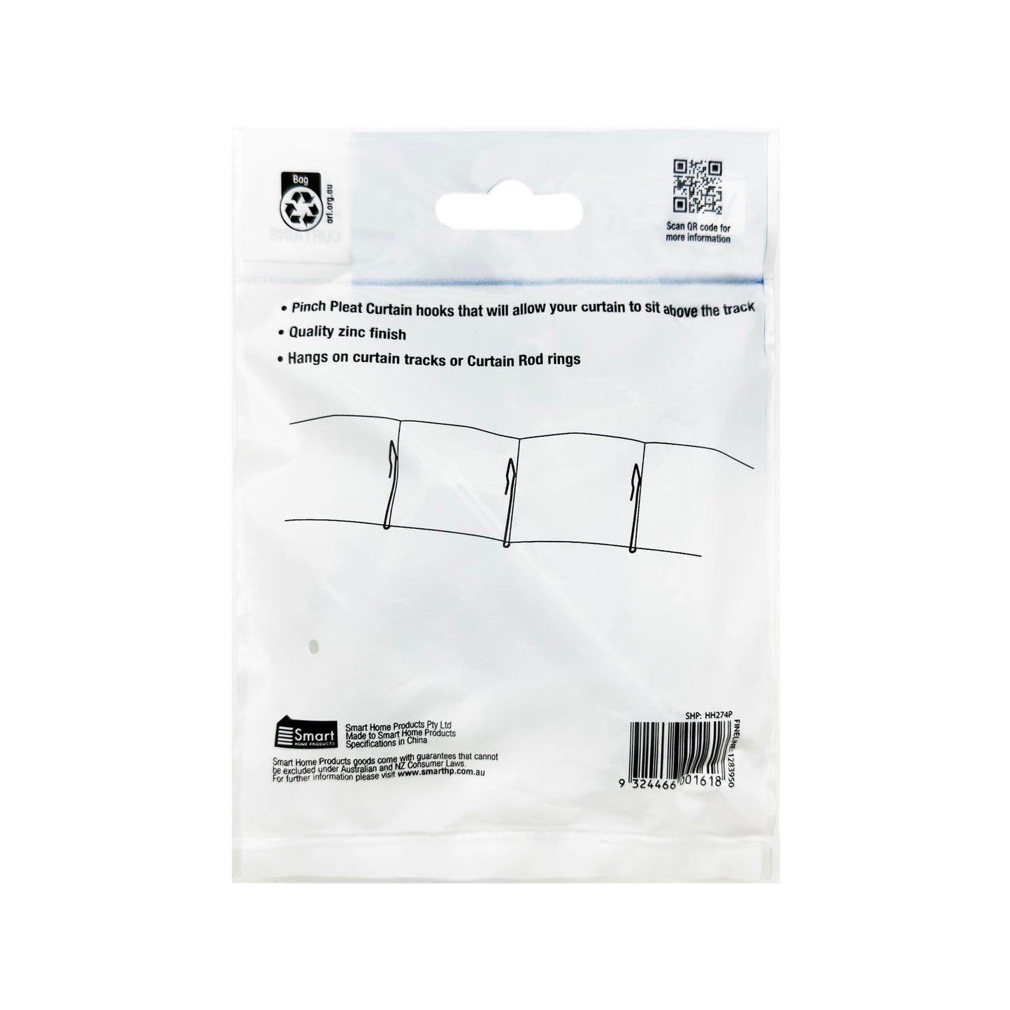 Windoware Slip in Curtain Hook - 25mm - 14 Pack