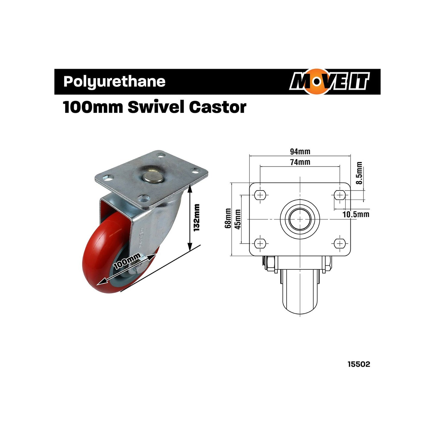 Move It Swivel Castor - 100mm - 150kg
