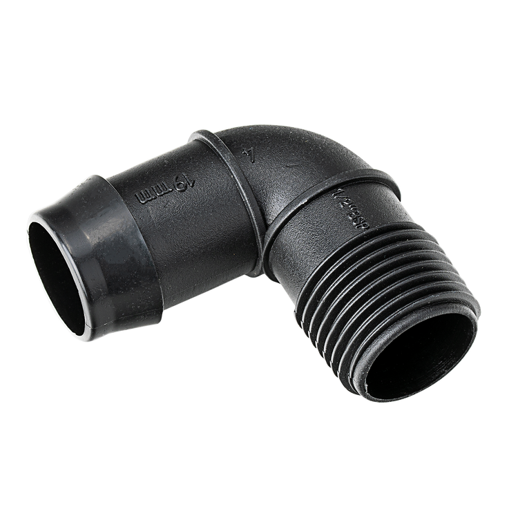 K Rain Barbed Elbow - 19mm x 15mm Male - 10 Pack