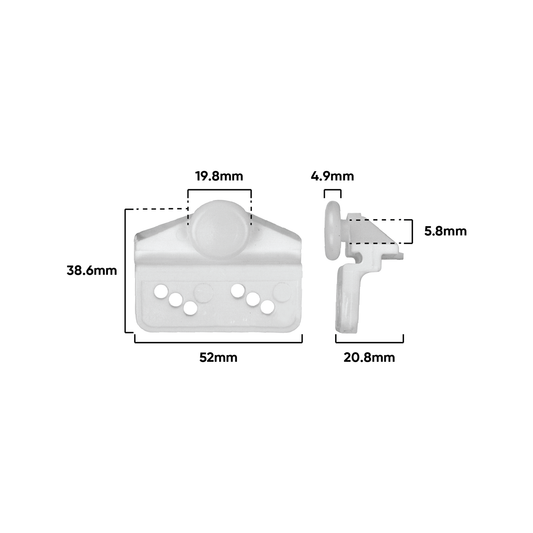 Rolltrak Adjustable Carriage & Roller 20mm