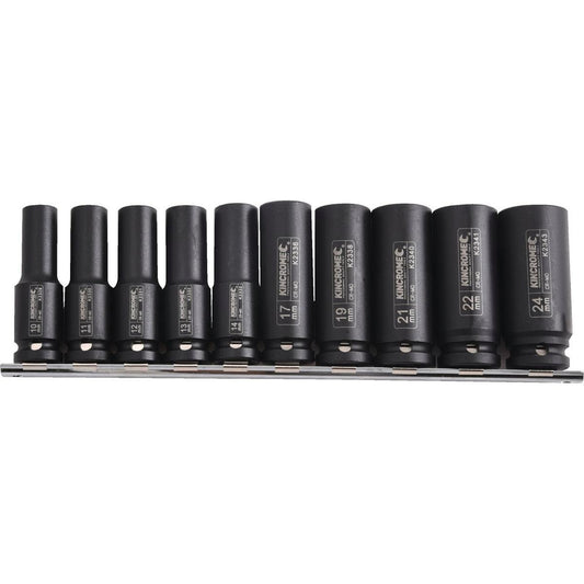 Kincrome Deep Impact Socket Set - 10 Piece - Chrome Molybdenum - Rust Resistant