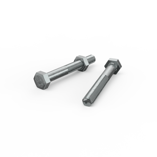 Zenith M8 x 65mm Zinc Plated Hex Head Bolts and Nuts - 25 Pack